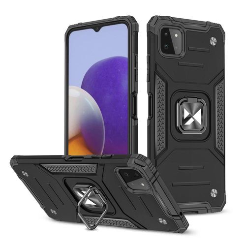 Wozinsky Ring Armor Case Kickstand Tough Rugged Cover for Samsung Galaxy A22 4G black, Wozinsky 5907769318139 5907769318139