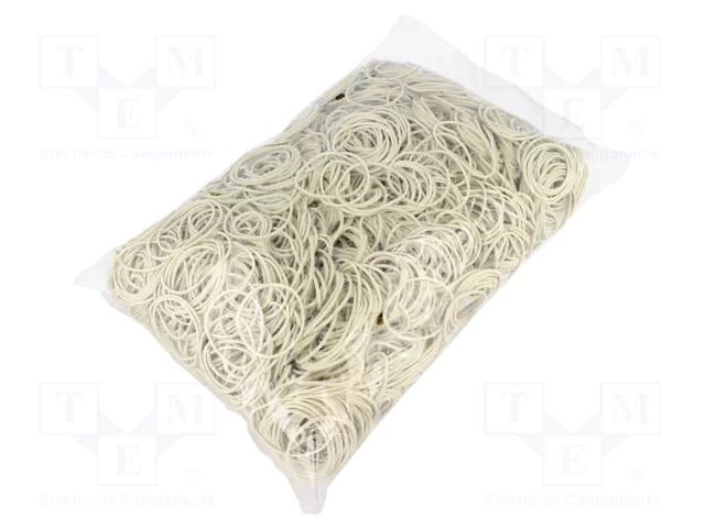 Rubber bands; Width: 1.5mm; Thick: 1.5mm; rubber; white; Ø: 40mm; 1kg PLAST PL.07-01-7412