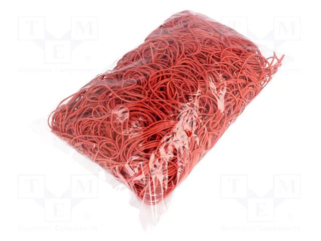 Rubber bands; Width: 1.5mm; Thick: 1.5mm; rubber; red; Ø: 60mm; 1kg PLAST PL.07-01-7622