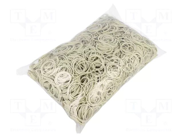 Rubber bands; Width: 3mm; Thick: 1.5mm; rubber; white; Ø: 80mm; 1kg PLAST PL.07-01-7813A