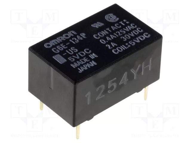 Relay: electromagnetic; SPDT; Ucoil: 12VDC; Icontacts max: 3A; G6E OMRON Electronic Components G6E-134P-US-12DC