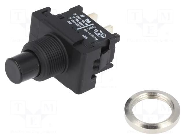 Switch: push-button; Pos: 2; SPST; 6A/250VAC; ON-OFF; IP40; round Marquardt 1841.1101