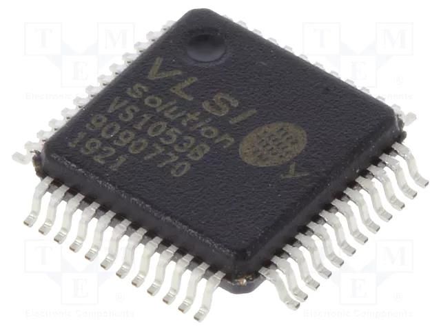 IC: interface; codec audio; I2S,SPI,UART; SMD; LQFP48 VLSI VS1053B-L