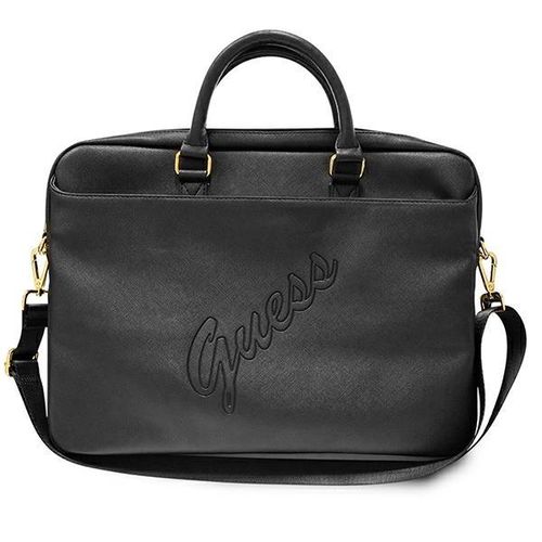 Guess Saffiano Script bag for a 16&quot; laptop - black, Guess 3666339005313 3666339005313