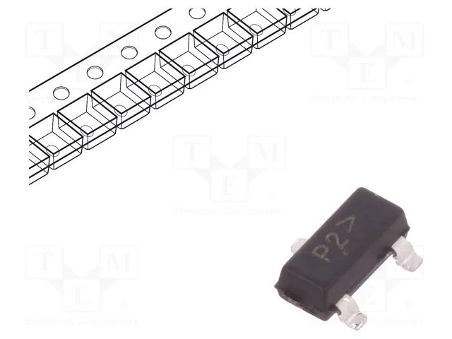 Transistor: P-MOSFET; unipolar; -20V; -1A; 0.4W; SOT23 ONSEMI NTR1P02T1G