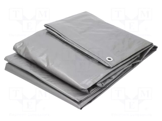 Tarpaulin; L: 5m; Width: 4m; polyetylene; silver; with metal rings AGRO-LAND PL.07-03-0405