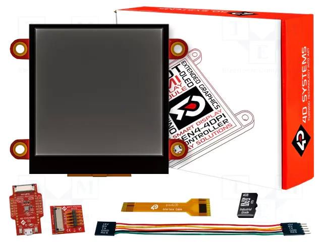 Display: TFT; 2.5"; 240x240; 30kBRAM; Interface: GPIO,I2C-Master 4D Systems SK-PIXXILCD-25P4-C