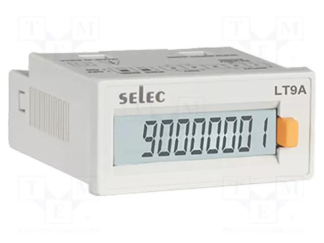 Meter: counter; digital,mounting; on panel; LCD; 8 digits; 0.05% SELEC LT920A-V-CE