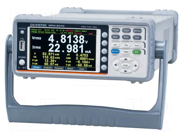 Meter: power; LCD TFT 5"; True RMS; 30A; 600V; 100mHz÷100kHz; 30VA GW INSTEK GPM-8310/DA4