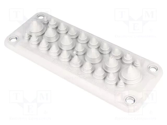 Multigate grommet; light grey; Holes no: 27; -40÷100°C; IP66,IP67 TRELLEBORG MC25/27