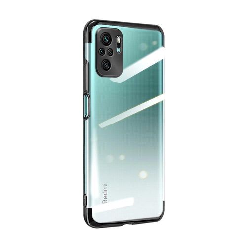 Clear Color Case Gel TPU Electroplating frame Cover for Xiaomi Redmi Note 10 5G / Poco M3 Pro black, Hurtel 5907769334733 5907769334733