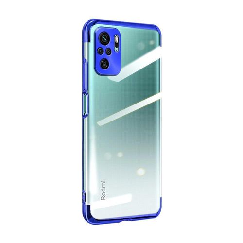 Clear Color Case Gel TPU Electroplating frame Cover for Xiaomi Redmi Note 10 5G / Poco M3 Pro blue, Hurtel 5907769334740 5907769334740