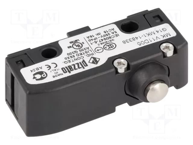 Microswitch SNAP ACTION; 6A/250VAC; 5A/24VDC; with pin; SPDT PIZZATO ELETTRICA MKV11D05
