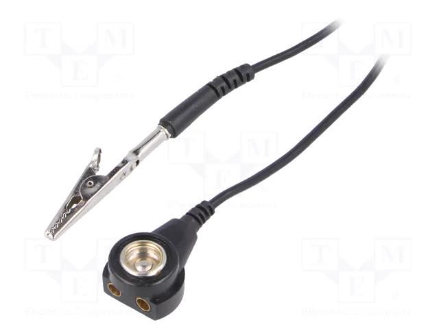 Connection cable; ESD; black; 1MΩ; 2.5m STATICTEC PRT-STW1490