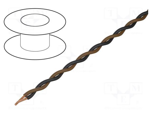 Wire: assembly; 2x0.25mm2; stranded; Ext.dimensions: 2x1.4mm; 100m TASKER TAS-TSK1130-BR/BK