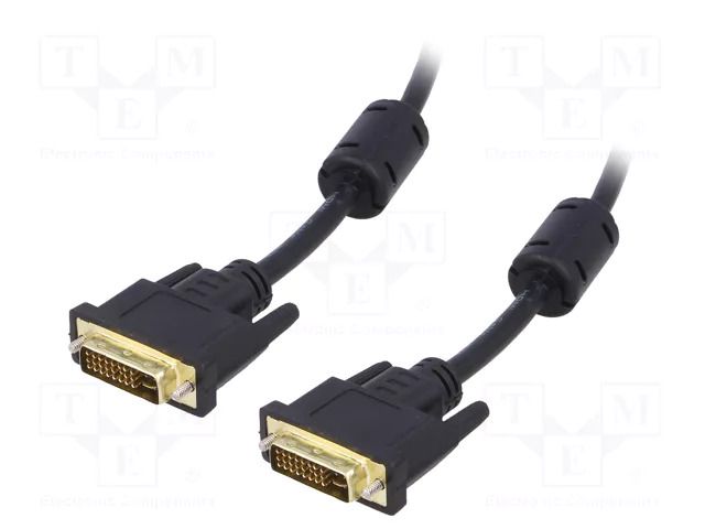 Cable; DVI-I (24+5) plug,both sides; only digital; 1.8m; black AKYGA AK-AV-02