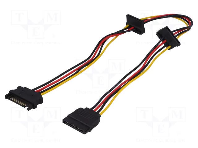Cable: SATA; SATA male,SATA female x3; 0.45m AKYGA AK-CA-41