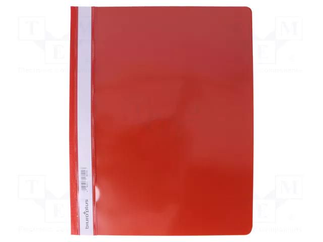 Document wallet; A4; red; PVC BIURFOL BIURFOL-S-PVC/RD