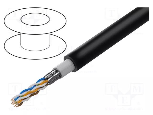 Wire; ETHERLINE® ROBUST; 4x2x23AWG; 7; stranded; Cu; black; 8.7mm LAPP ETH-ROBUST-2170455