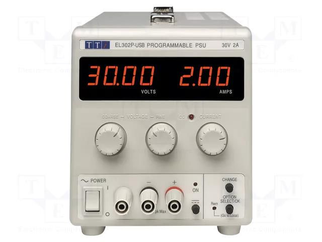 Power supply: programmable laboratory; Ch: 1; 0÷30VDC; 0÷2A; 100mV AIM-TTI EL302P-USB