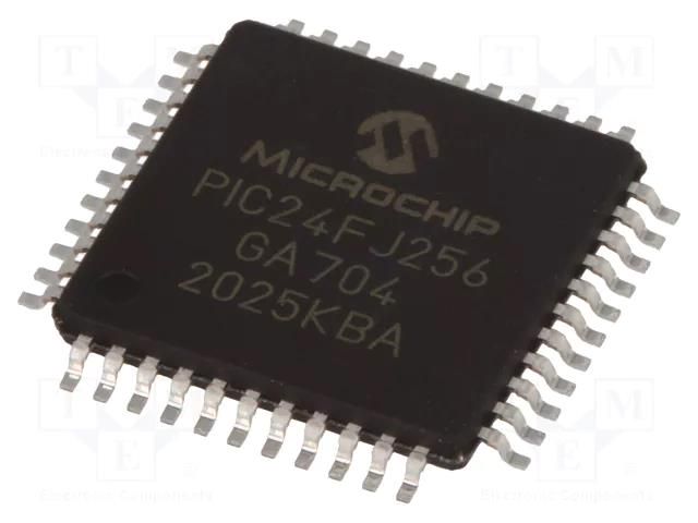 IC: PIC microcontroller; 256kB; I2C x2,I2S x3,SPI x3,UART x2 MICROCHIP TECHNOLOGY 24FJ256GA704-I/PT