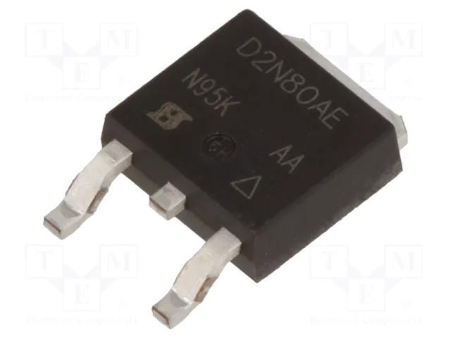 Transistor: N-MOSFET; unipolar; 800V; 1.8A; Idm: 3.6A; 62.5W; ESD VISHAY SIHD2N80AE-GE3