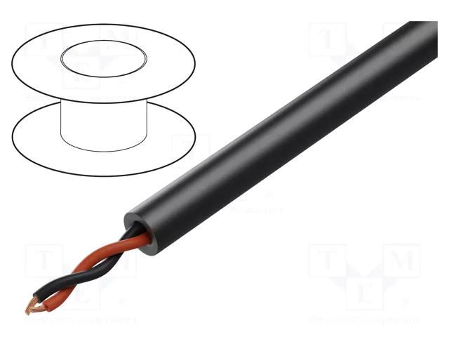 Wire: loudspeaker cable; 2x13AWG; stranded; OFC; black; unshielded TASKER TAS-T23