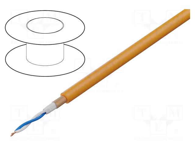 Wire: microphone cable; 2x0.22mm2; orange; OFC; -15÷70°C; PVC TASKER TAS-T32-OR