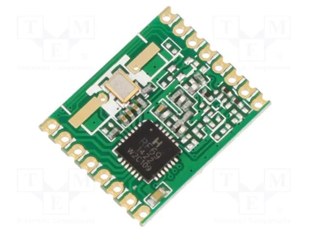 Module: RF; FM transceiver; FSK; 433.92MHz; SPI; -120dBm; 13dBm; SMD HOPE MICROELECTRONICS RFM69W-433S2