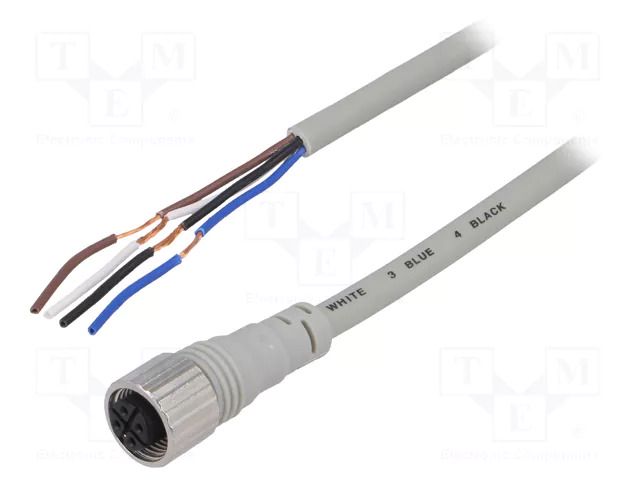 Cable: for sensors/automation; M12; PIN: 4; straight; 5m; plug; CI AUTONICS CIDH4-5