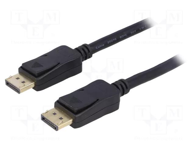 Cable; DisplayPort plug,both sides; 3m; black; DisplayPort 1.4 QOLTEC QOLTEC-50588