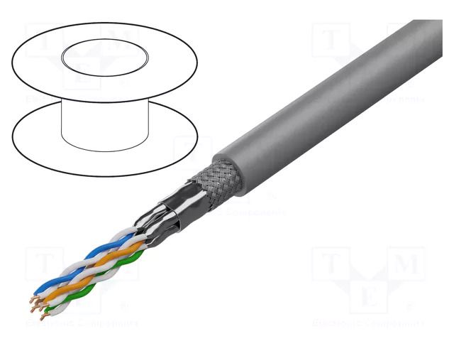 Wire; ETHERLINE® LAN 500,F/UTP; 4x2x23AWG; 6a; wire; Cu; grey LAPP ETH-LAN-2170961