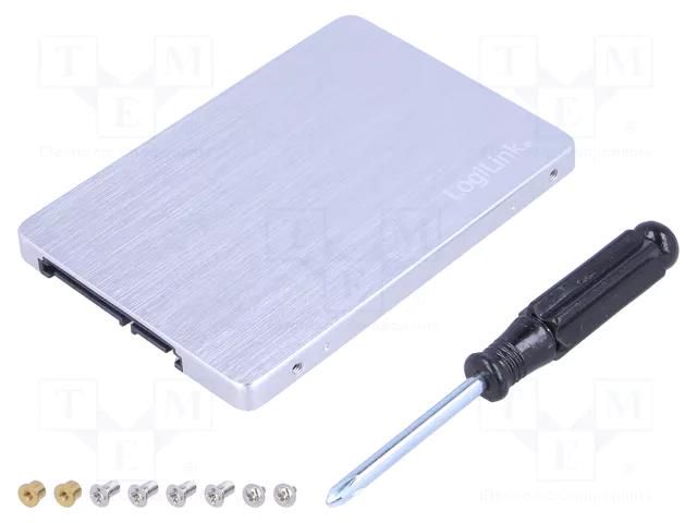 M.2 to SATA adapter; aluminium; Support: M.2 SATA SSD LOGILINK AD0021