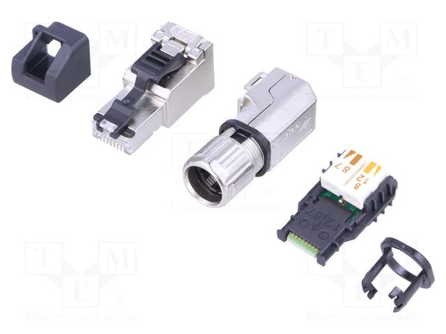 Connector: RJ45; plug; PIN: 8; Cat: 6a; shielded; gold-plated; IP20 TELEGÄRTNER J00026A4001