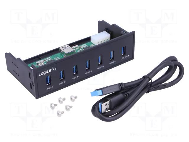 Hub USB; USB A socket x7; USB 3.0; size for 5.25" drive bay LOGILINK UA0342