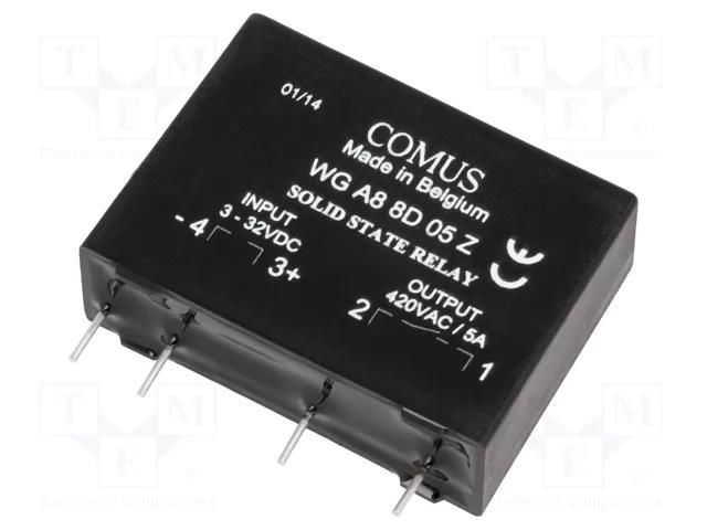 Relay: solid state; Ucntrl: 3÷32VDC; 5A; 24÷420VAC; WGA8; 1-phase COMUS WGA8-08D05Z