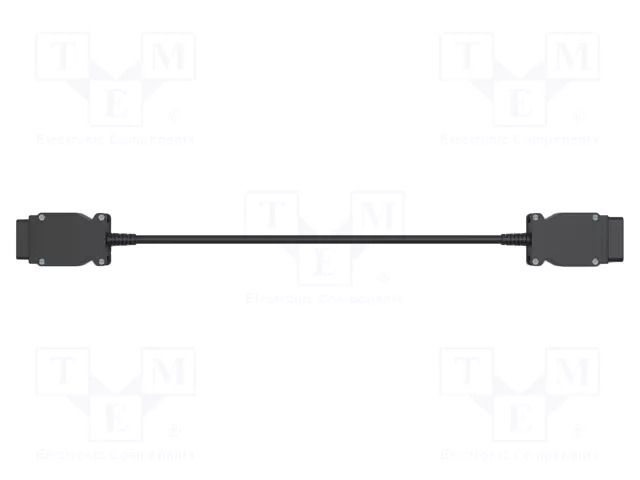 Test lead; black; Insulation: PVC; OBD II socket,OBD II plug SCHÜTZINGER AL8305/OBDII/24V