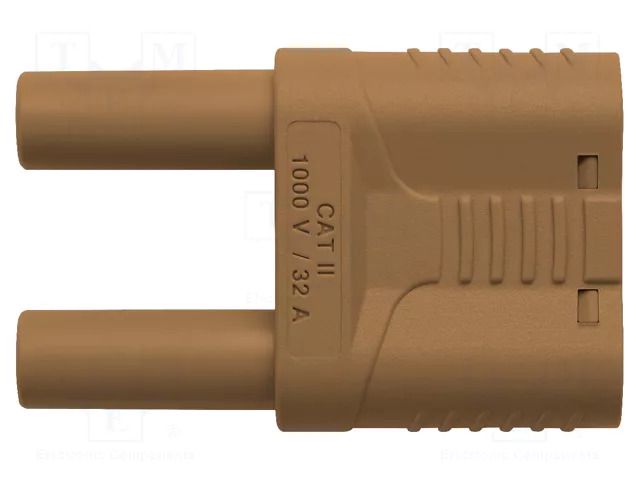 Connector: 4mm banana; stackable safety shunt; 32A; 1kVAC; brown SCHÜTZINGER SKURZ610019-4NI-BR