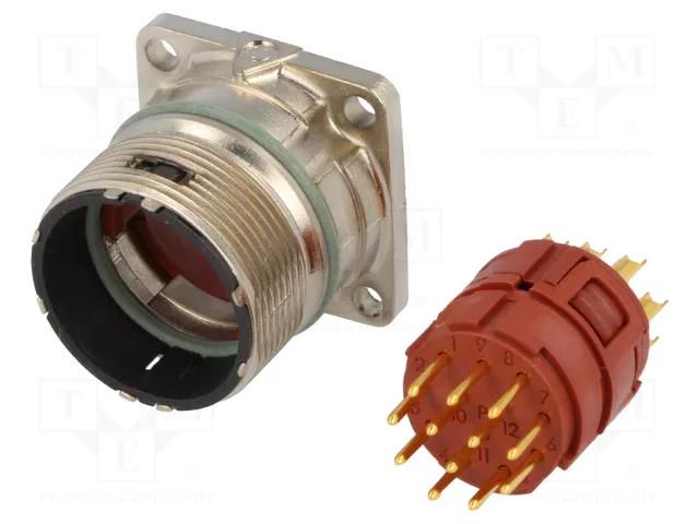 Connector: M23; socket; PIN: 12; male; soldering; straight; IP68 LAPP 75009711