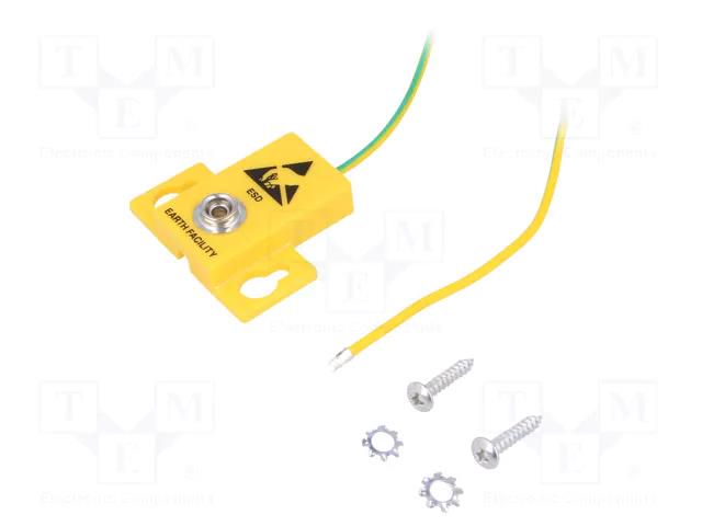 Grounding of cable systems; ESD; 1MΩ; 2m; press stud male 10mm STATICTEC PRT-STW2250