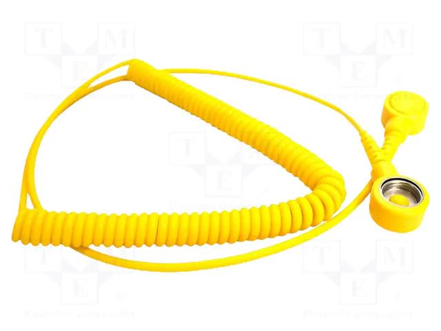 Connection cable; ESD,coiled; yellow; 1MΩ; 1.8m COBA EUROPE COBA-HR000006