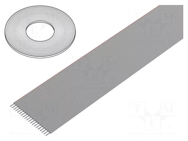 Wire: ribbon; 1mm; stranded; Cu; unshielded; PVC; grey; 100m 3M 3625-100M-16