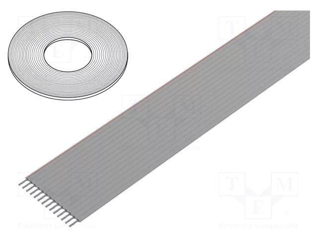 Wire: ribbon; 1.27mm; stranded; Cu; unshielded; PVC; grey; 30.5m 3M 3801-14