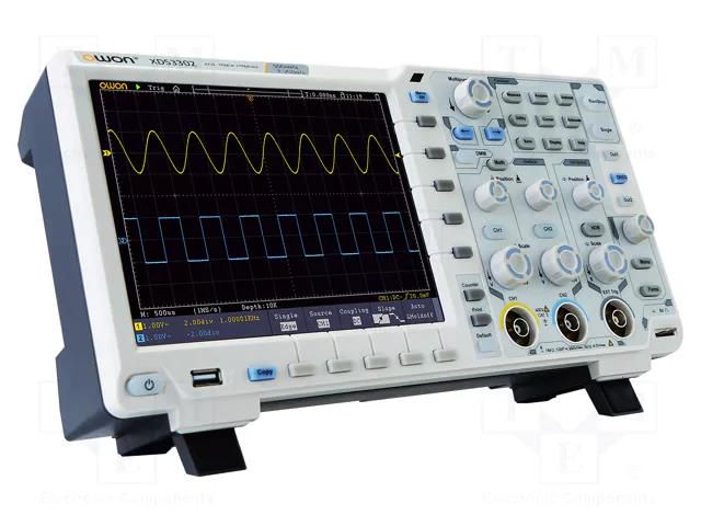 Oscilloscope: digital; Ch: 2; 300MHz; 2,5Gsps; 40Mpts; LCD TFT 8" OWON XDS3302