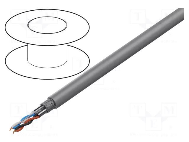 Wire; 1x2x22AWG,1x2x24AWG; DeviceNet; stranded; Cu; grey; none HELUKABEL DEVICENET2422