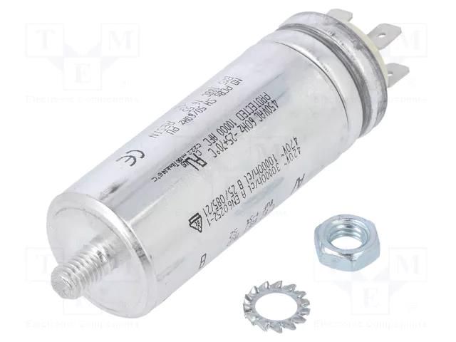 Capacitor: polypropylene; motors, run; 8uF; 470V; Ø30x78mm; ±5% KEMET C878BF34800AA0J