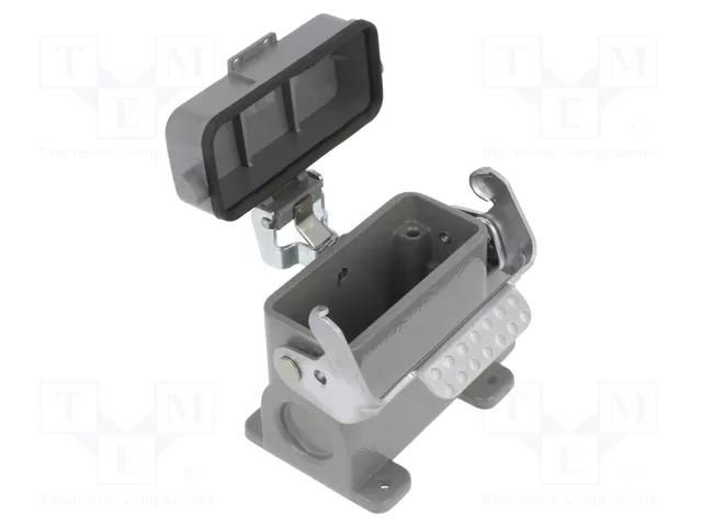 Enclosure: for HDC connectors; size D10A; with latch; with cover DEGSON ELECTRONICS D10A-SF-1L-CV-M20