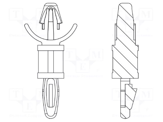 PCB distance; polyamide 66; L: 15.9mm; latch/latch; natural DREMEC DR8G813V40954