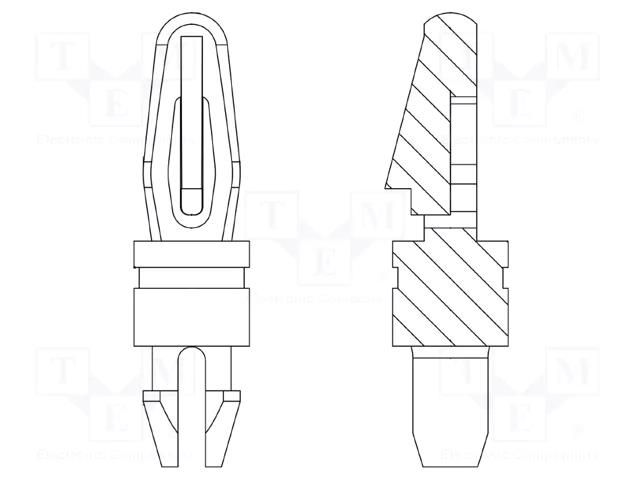 PCB distance; polyamide 66; L: 15.9mm; latch/latch; natural DREMEC DR8G810V40915