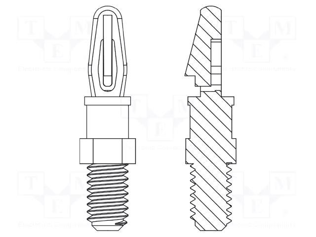 PCB distance; polyamide 66; L: 3.2mm; screwed rod,snap fastener DREMEC DR8G505V41156